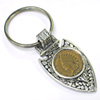 Indian Cent in Silvertone Arrowhead Keyring