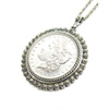 Morgan Dollar Pendant with Silvertone Bezel