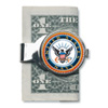 Silver-toned Moneyclip with Navy JFK