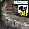8-Piece Solar Light Set with 2 Spotlights
