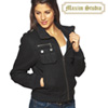 Womens Black Wool Bomber Jacket