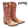 Ferrini Lizard Boots - Sand/Pink