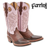 Ferrini Lizard Boots - Chocolate/Pink