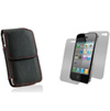 Premium Leather Vertical Case with Red Stitching