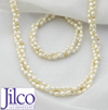 Triple Strand Pearl Bracelet & Necklace Set