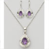 Pear Shaped Amethyst Earring & Necklace Set