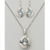 Pear Shaped Blue Topaz Earring & Necklace Set