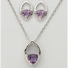 Trillion Amethyst Earring & Necklace Set