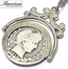Silver Barber Quarter Spinner Pendant