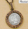Barber Dime Coppertone Pendant