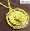 Gold-Layered Silver Mercury Dime Pendant