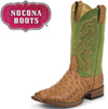 Cognac Vintage Green Full Quill Ostrich Boots