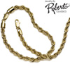 French Rope 14k Gold Necklace and Bracelet