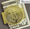 $20 St. Gaudens Gold Piece Replica Goldtone Coin Money Clip