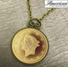 $1 Type 1 Liberty Head Dollar Gold Piece Replica Coin in Antique Gold Pendant