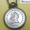 1794 Stella Flowing Hair Dollar Replica Coin in Antique Silver Pendant