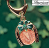 Horseshoe Lotto Scratcher Coin Keychain with Irish Penny and Emerald