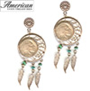 Dream Catcher Buffalo Nickel Post Earrings
