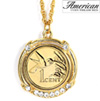 Gold -Layered Hummingbird Coin Pendant