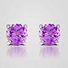 Purple Amethyst Stud Earrings