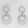 Sterling Silver and Diamond Geometric Earrings