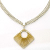 14k Yellow Gold and Sterling Silver Wire Necklace