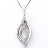 White Gold and Diamond Dangle Necklace