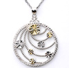 14k Yellow Gold and Sterling Silver Medallion Necklace