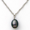 Sterling Silver Black Pearl Necklace