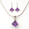 Purple Square Amethyst Earrings