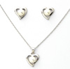 Sterling Silver Pearl Earrings and Necklace