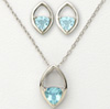 Blue Trillion Earrings and Necklace