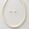 Yellow Gold Pearl Strand & Earring Set
