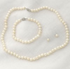 Sterling Silver Pearl Earrings/Bracelet/Necklace