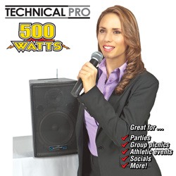 8 Inch Battery Powered PA System Model# WASP500