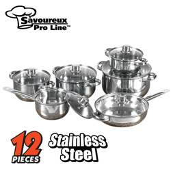 12 Piece Stainless Steel Cookware Set Model# WJ12-2007