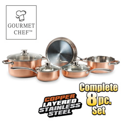 8 Piece Copper Pro Cookware Set Model# SC-1000