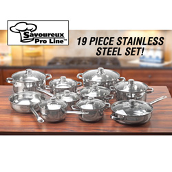 19 Piece Stainless Steel Cookware Set