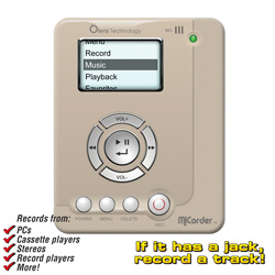 MiCorder MP3 Recorder/Player&nbsp;&nbsp;Model#&nbsp;MC1022-WHITE/4GB CARD