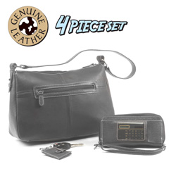 Black 4-Pc. Milano Handbag Set Model# 8175-BLACK