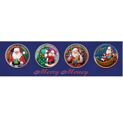 Gold-Layered JFK Half Dollar Santa Coins