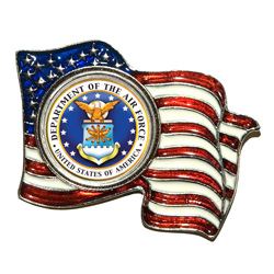 Armed Forces Colorized Quarter Flag Pin - Air Force