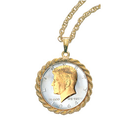 JFK Half Dollar Rope Bezel Pendant
