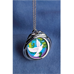 World Peace Spnner Pendant with Colorized Walking Liberty Silver Half Dollar