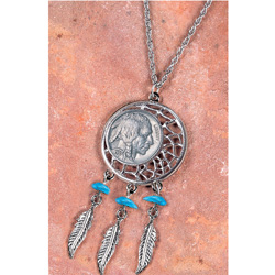 Buffalo Nickel Dream Catcher Pendant