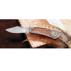 Buffalo Nickle Pocket Knife with Genuine Ruby