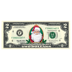 Merry Money Colorized $2 Bill