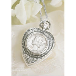 The Silver Mercury Dime Heart Pendant & Watch