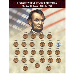 The Last 25 Years of Lincoln Wheat Penny Collection (1934-1958)