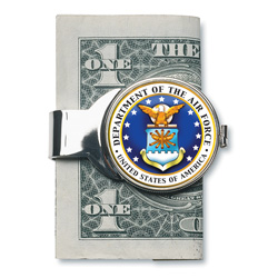 Silver-toned Moneyclip with Airforce JFK